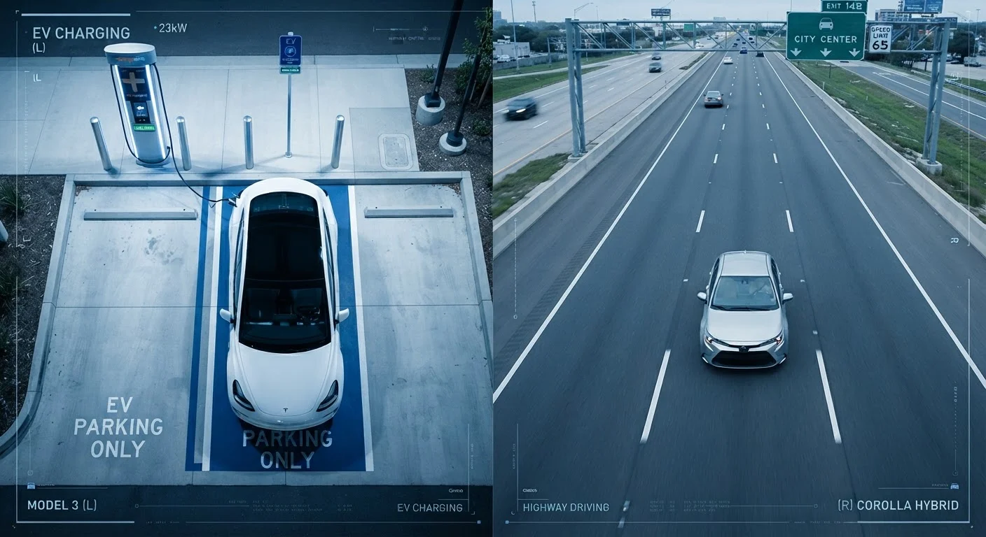 Range, Efficiency, and Cost: A Framework for Comparing EV and Hybrid Options
